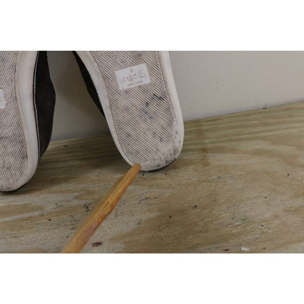 Gucci Sneakers 41 Brown Suede Lifford Antique Slip On Shoes Italy - Picture 11 of 16